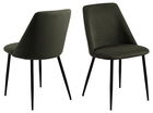 Set 4 scaune tapitate cu stofa si picioare metalice, Ines Verde / Negru, l49,2xA57,5xH84 cm
