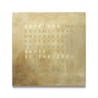 QLOCKTWO, Ceas de perete, din otel, 110 Litere, display cu LED in limba Romana, Classic Creator`s Silver & Gold, 45 x 45 cm