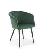 Scaun tapitat cu stofa si picioare metalice, Kai-421 Velvet Verde Inchis / Negru, l62xA53xH78 cm