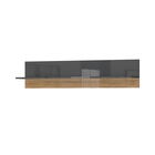 Etajera suspendata din pal, Onyx Large Antracit / Nuc Pacific, l128xA21xH35 cm