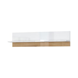Etajera suspendata din pal, Vida Alb / Nuc Pacific, l140xA22xH32 cm