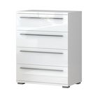 Cabinet din pal, cu 4 sertare, Piano F4/PN Small Alb, l76xA45xH97 cm