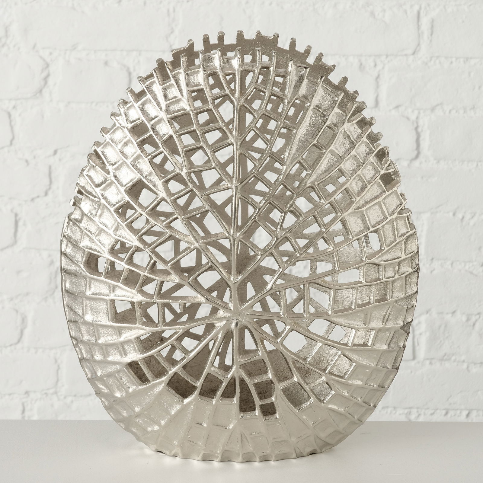 Vaza decorativa din metal Nerval Argintiu, L30xl14xH36 cm