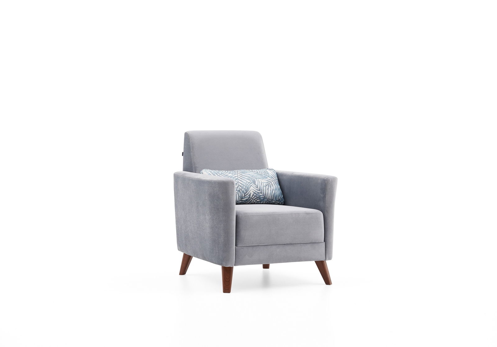 Fotoliu fix tapitat cu stofa Loft II Velvet Gri, l79xA81xH84,5 cm