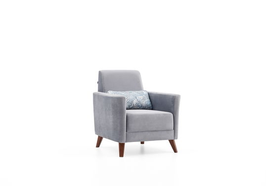 Fotoliu fix tapitat cu stofa Loft II Velvet Gri, l79xA81xH84,5 cm