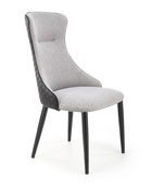 Scaun tapitat cu stofa si piele ecologica, cu picioare metalice, Kai-434 Gri deschis / Negru, l53xA54xH97 cm