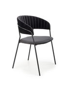 Scaun tapitat cu stofa si picioare metalice, Kai-426 Velvet Negru, l57xA54xH79 cm