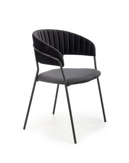 Scaun tapitat cu stofa si picioare metalice, Kai-426 Velvet Negru, l57xA54xH79 cm