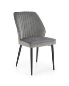Scaun tapitat cu stofa si picioare metalice, Kai-432 Velvet Gri / Negru, l48xA57xH85 cm