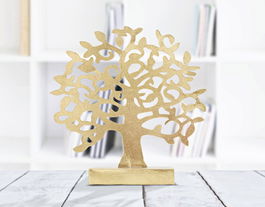 Decoratiune metalica, Albero Auriu, l31xA8,5xH31,5 cm