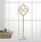 Decoratiune metalica, Abstract Cube Big Auriu / Alb, l16xA18xH52,5 cm