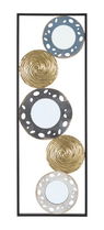 Decoratiune metalica de perete, cu oglinda, Gloty E Multicolor, l31xA3xH90 cm