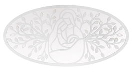Decoratiune metalica de perete, cu oglinda, Nativity Argintiu, l120xA2xH60 cm