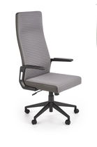 Scaun de birou ergonomic tapitat cu stofa si piele ecologica, Arethusa Gri / Gri Inchis, l65xA65xH119-129 cm