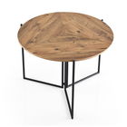 Masa rotunda din pal si metal, Yopro 1201 Natural / Negru, Ø100xH72 cm