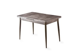 Masa extensibila din pal si metal, Ayo 1181 Grej / Alama, L120-150xl70xH75 cm