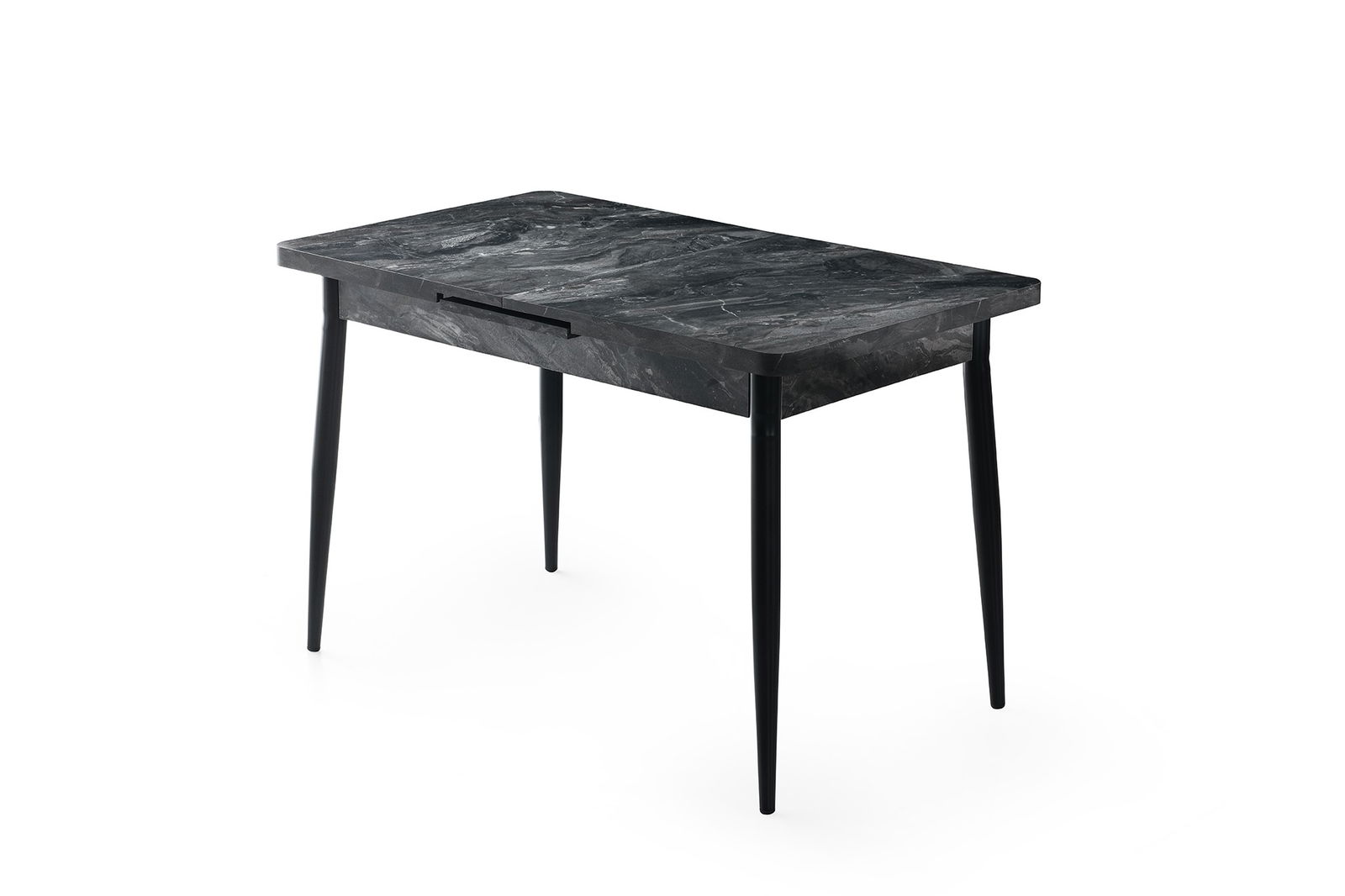 Masa extensibila din pal si metal, Ayo 1182 Antracit / Negru, L120-150xl70xH75 cm