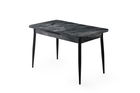 Masa extensibila din pal si metal, Ayo 1182 Antracit / Negru, L120-150xl70xH75 cm
