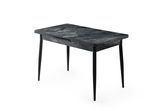 Masa extensibila din pal si metal, Ayo 1182 Antracit / Negru, L120-150xl70xH75 cm
