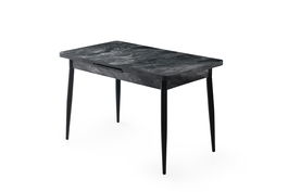 Masa extensibila din pal si metal, Ayo 1182 Antracit / Negru, L120-150xl70xH75 cm