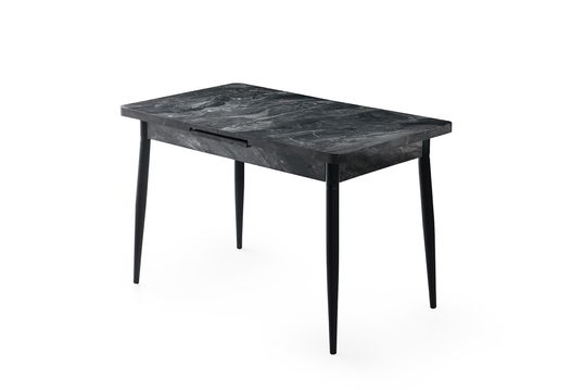 Masa extensibila din pal si metal, Ayo 1182 Antracit / Negru, L120-150xl70xH75 cm