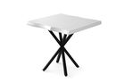 Masa din pal si metal, Safir 1461 Alb / Negru, L80xl80xH75 cm