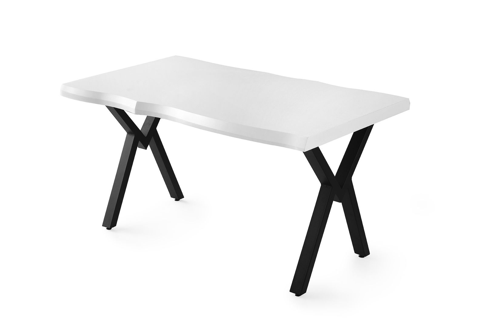 Masa din pal si metal, Efor 1411 Alb / Negru, L140xl80xH75 cm
