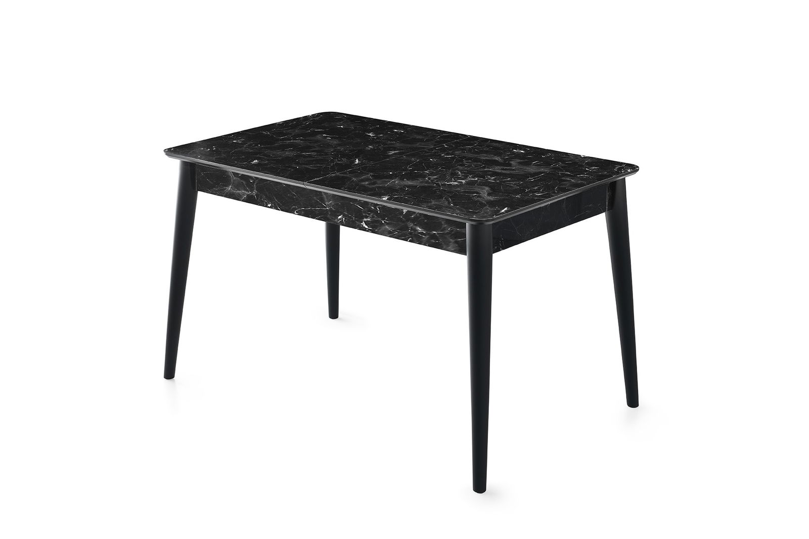 Masa extensibila din MDF si plastic, Lotus 1121 Antracit / Negru, L130-165xl80xH75 cm