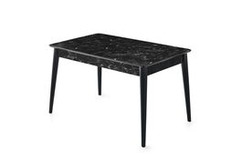 Masa extensibila din MDF si plastic, Lotus 1121 Antracit / Negru, L130-165xl80xH75 cm