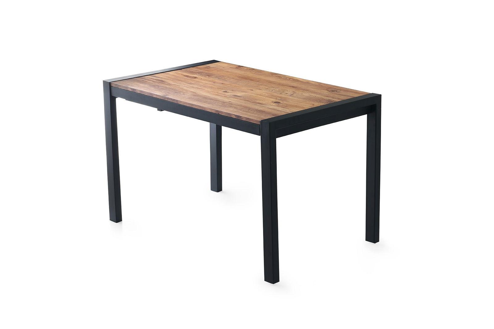 Masa extensibila din pal si metal, Silva 1011 Natural / Negru, L120-187xl74xH75 cm