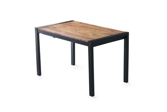 Masa extensibila din pal si metal, Silva 1011 Natural / Negru, L120-187xl74xH75 cm