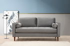 Canapea Rome Velvet Gri Fixa cu Spuma Poliuretanica, 2 Locuri, tapitata cu Stofa Easy Clean, Perne Incluse, l175xA90xH70 cm