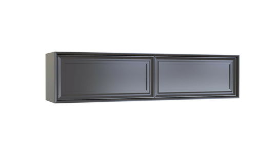 Cabinet suspendat din pal si MDF, cu 2 usi, Lorenta Large Antracit, l150xA33,5xH35 cm