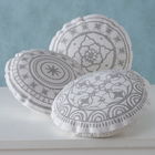Set 3 perne de sezut decorative, din bumbac, Ibiza Gri / Alb, Modele Asortate, Ø45 cm