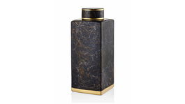 Decoratiune din portelan, Venera Home 07 Cube Big Negru / Auriu, l15xA15xH38 cm