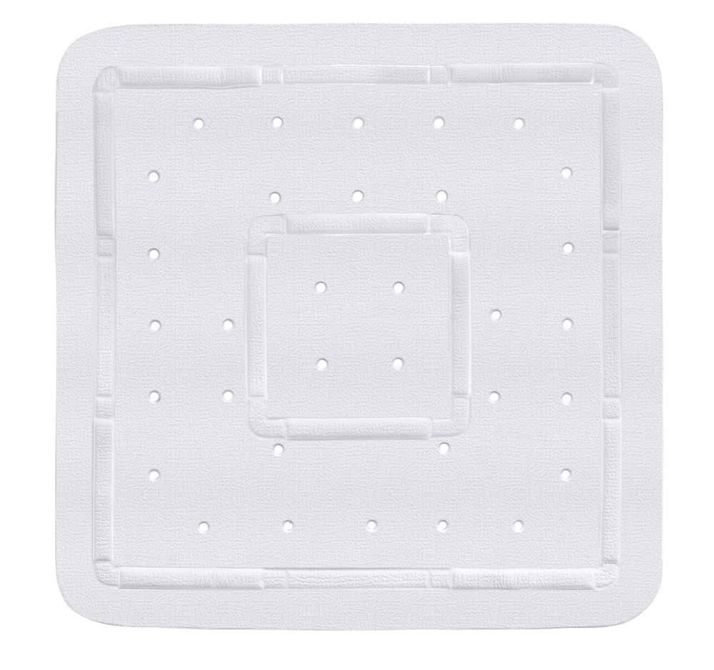 Covoras pentru baie antiderapant, din TPR, Florida Alb, 55 x 55 cm
