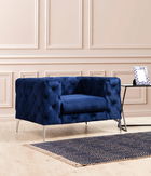 Fotoliu fix tapitat cu stofa, Como Velvet Bleumarin, l108xA90xH73 cm
