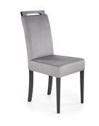 Scaun tapitat cu stofa si picioare din lemn, Clarinda II Velvet Gri / Negru, l42xA58xH97 cm