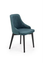 Scaun tapitat cu stofa si picioare din lemn, Torrell III Velvet Petrol / Negru, l57xA56xH86 cm