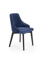 Scaun tapitat cu stofa si picioare din lemn, Torrell III Velvet Bleumarin / Negru, l57xA56xH86 cm
