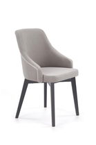 Scaun tapitat cu stofa si picioare din lemn, Torrell II Velvet Gri / Grafit, l57xA56xH86 cm