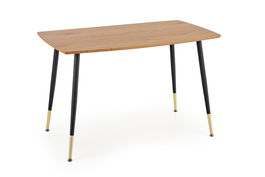 Masa din MDF si metal, Tropolida Stejar / Negru / Auriu, L120xl70xH76 cm