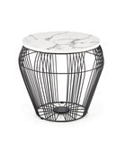 Masa de cafea din MDF si metal, Adrius Alb / Negru, Ø56xH52 cm