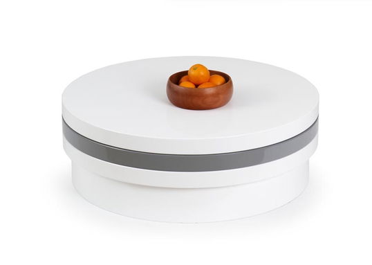 Masa de cafea din MDF, Michael Alb / Gri, Ø80xH28 cm
