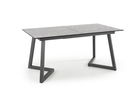 Masa extensibila din sticla, MDF si metal, Tyzenna Gri Deschis / Gri Inchis, L160-210xl90xH76 cm