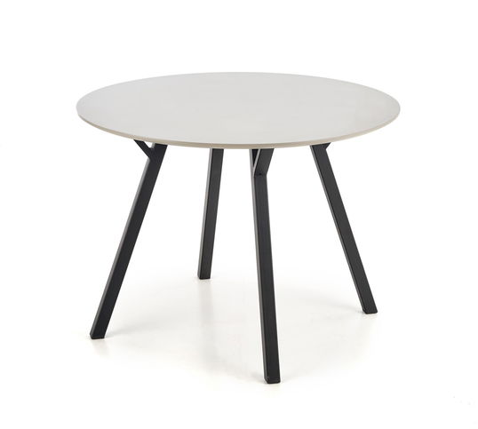 Masa rotunda din MDF si metal, Ballari Gri Deschis / Negru, Ø100xH74 cm