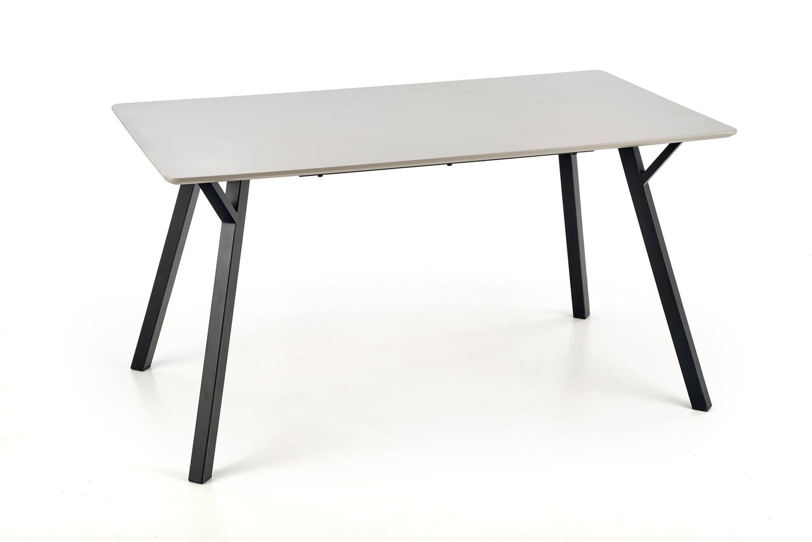 Masa din MDF si metal, Ballari Rectangle Gri Deschis / Negru, L140xl80xH74 cm