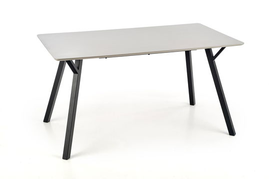 Masa din MDF si metal, Ballari Rectangle Gri Deschis / Negru, L140xl80xH74 cm