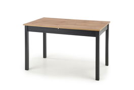Masa extensibila din pal si furnir, Gregorio Stejar Wotan / Negru, L124-168xl74xH75 cm