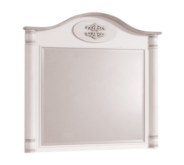 Oglinda decorativa cu rama din pal, pentru copii si tineret, Romantic Alb, l90xH88 cm